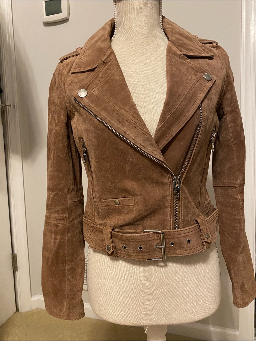 Blank NYC Brown Suede Moto Jacket